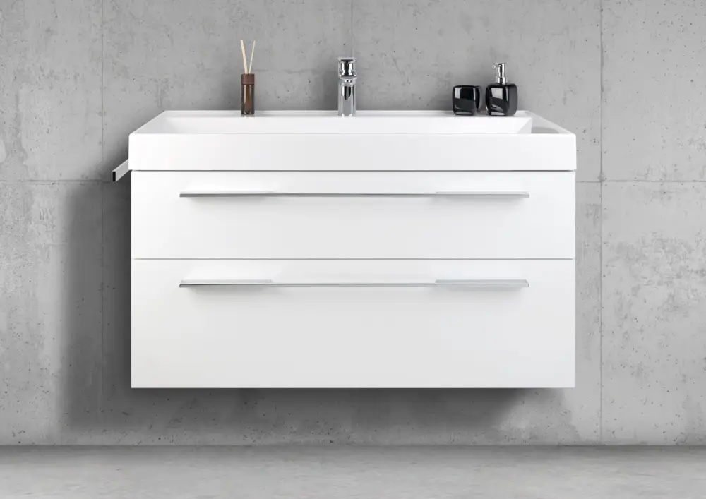 Badmöbel 100 cm Waschtisch mit Unterschrank, Waschtisch Set, Made in Gemany Top-Seller