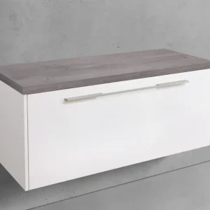 Luxor - Badmöbelset mit 1 Auszug und Waschtischplatte (ohne Waschtisch) Preisknaller