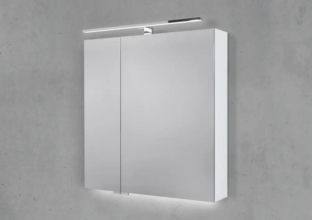 Nur Für Kurze Zeit Spiegelschrank 70 cm mit MULTI Light LED Chrom Beleuchtung Doppelspiegeltüren