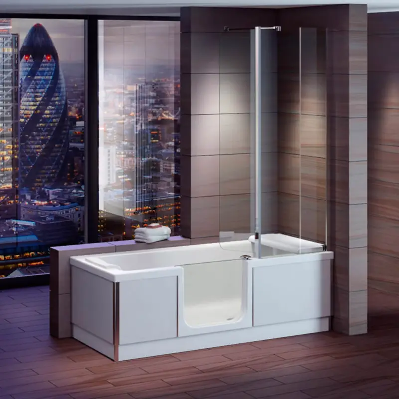 Aktuell Badewanne Style mit Tür/Seniorenbadewanne 180x80cm,Links, mit Duschkabine