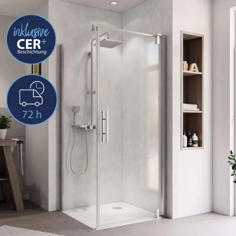 BREUER QUICK 72 Europa Design Drehtür für Seitenwand, Anschlag rechts Markenprodukt