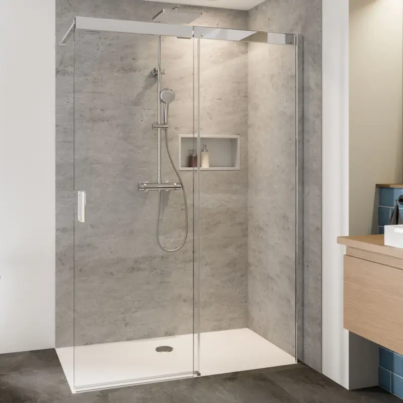Begrenztes Angebot BREUER Panorama Soft u. Silent Schiebetür Walk-In, Anschlag rechts