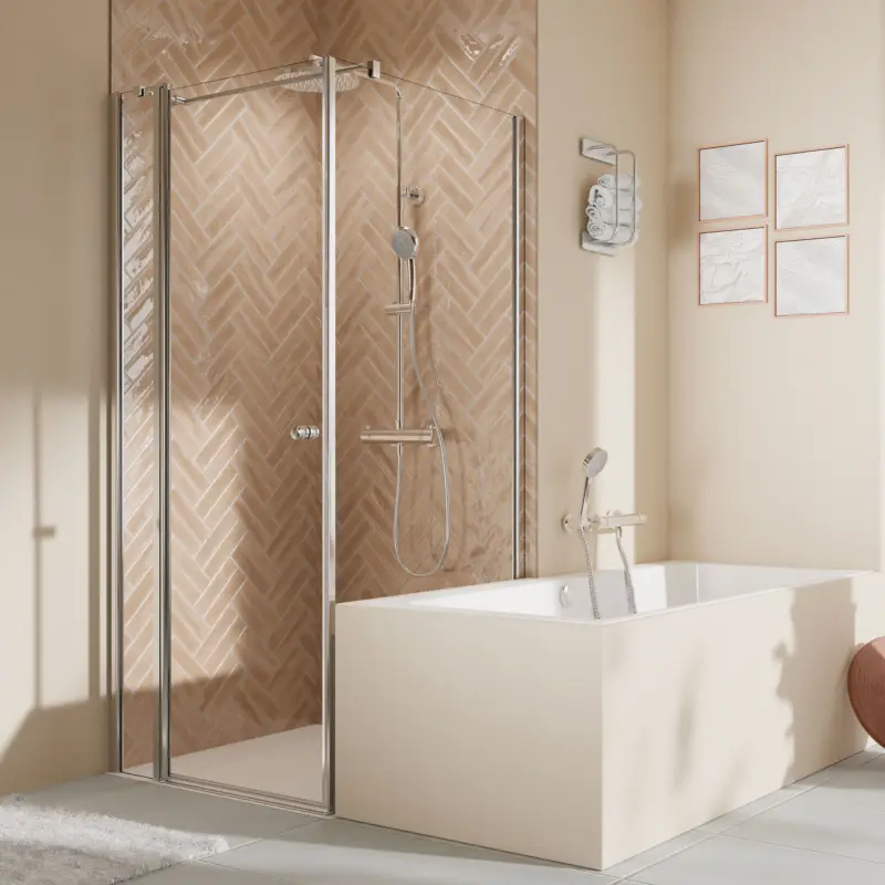 Angebot BREUER Elana 2.0 rund Badewannenseitenwand, Anschlag rechts, für DFT/DT und DT+FT neben der Wanne
