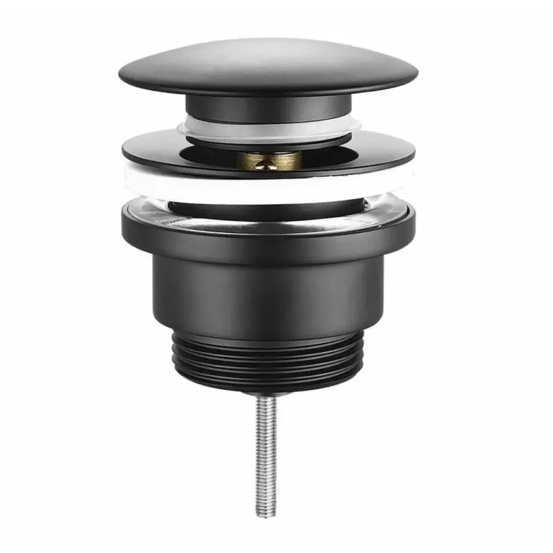 Wochenendangebot Ablaufgarnitur 5/4“, klick-klack, großer Stopfen, H. 10-55mm, schwarz matt