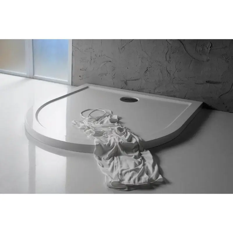Geprüft LINE Gussmarmor-Duschwanne, Halbkreis 900x900mm, weiss