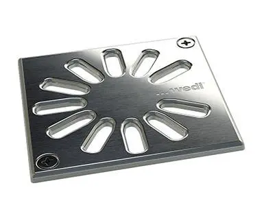 Neu wedi Fundo® Ablaufabdeckung 1.3quadratisch, verschraubbar, EdelstahlV2A gebürstet
