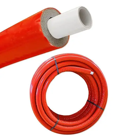 Iso - Mehrschichtverbundrohr 20 x 2 mm / rot - 20 mm Isolierstärke - Rolle 25 m - 100% GEG Echt