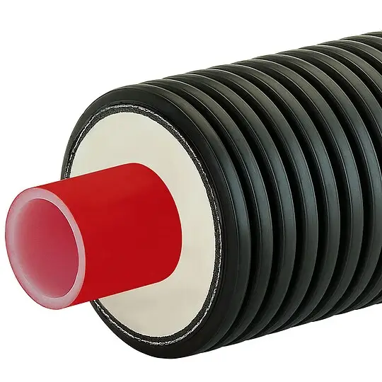 Abverkauf AustroPUR Einzelrohr-Fernwärmeleitung für Heizung - Meterware - 40 x 3,7 mm - DN 32 - Außenmantel 145 mm