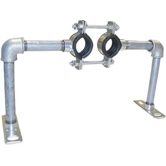 Neue Kollektion AUSTROFLEX Fixpunkt-Schelle double für AustroPUR Fernwärmeleitung Doppelrohr 40 x 3,7 mm