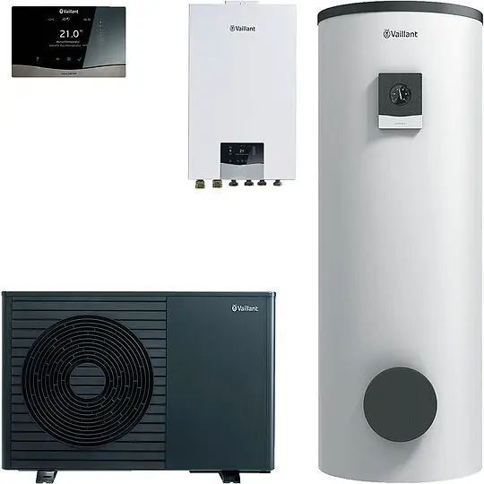 Vaillant Wärmepumpenpaket 4.3322 aroTHERM plus VWL 55/8.1 A S2 mit Hydraulikstation, Speicher 300 l, Regelung VRC 720/3 - 8000044751 Kostenloser Rückversand