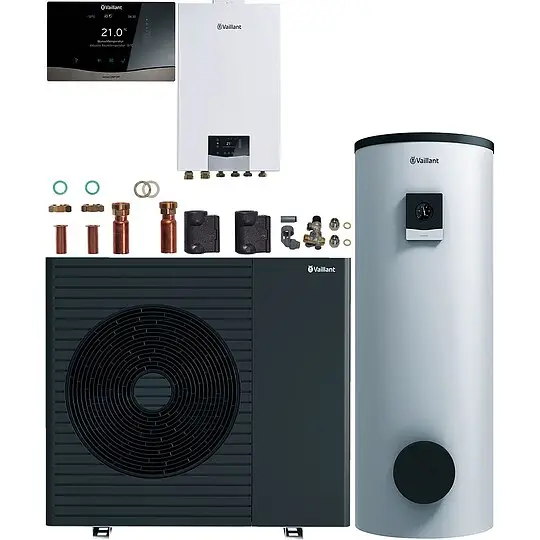 Geprüft Vaillant Wärmepumpenpaket 4.1302 aroTHERM pro /7.1 VWL 115/7.1 A mit Hydraulikstation, Speicher 300 l, Regelung VRC 720/3 - 8000050498