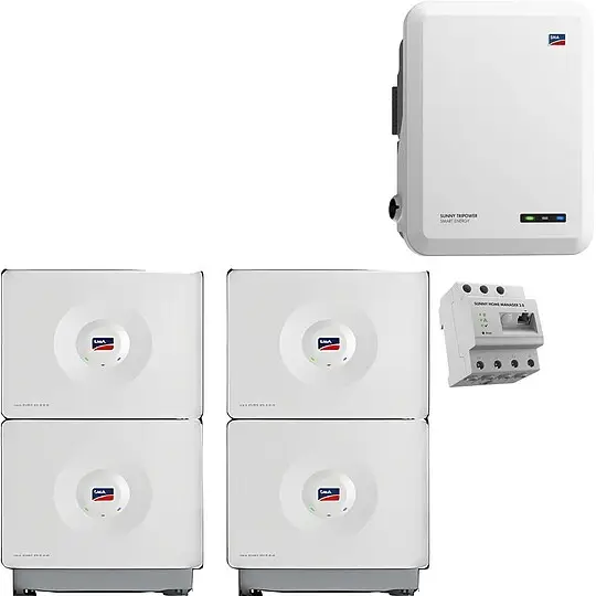Geprüft SMA PV-Paket mit Batteriespeichersystem Home Storage 13,12 kWh & Hybrid-Wechselrichter Sunny Tripower SE 10 kW