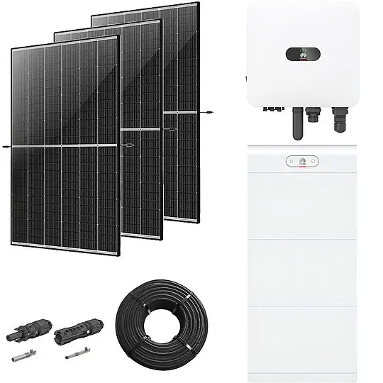 Garantierte Lieferung Photovoltaik-Paket 8 kWp mit Huawei Wechselrichter MAP0 8 kW + Stromspeicher 21,0 kWh, 20 Solarmodulen Glas-Glas black frame