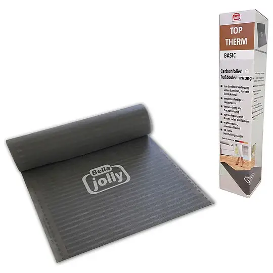 Preiswert jollytherm Carbonfolienheizung Top-Therm BASIC 1,75 m² - Heizmatte 3,5 x 0,5 m inkl. Anschlussleitung - 05457