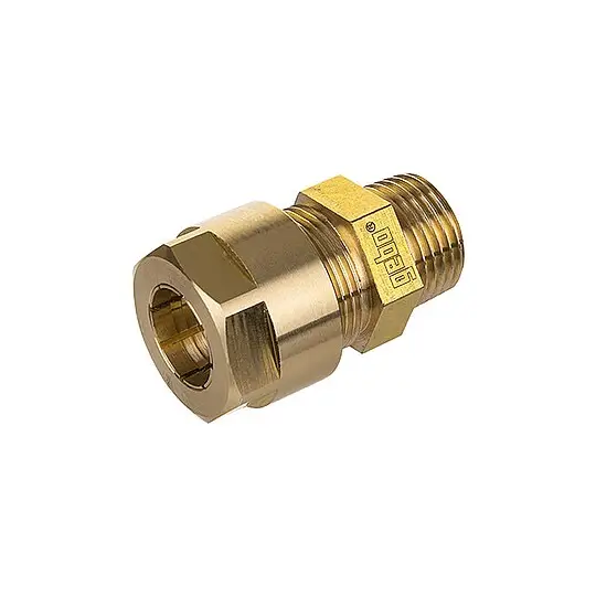 Multigebo Messing-Klemmverbinder mit Außengewinde - 16 mm x 1/2'' AG - 14.320.00.16KIT Begrenztes Angebot