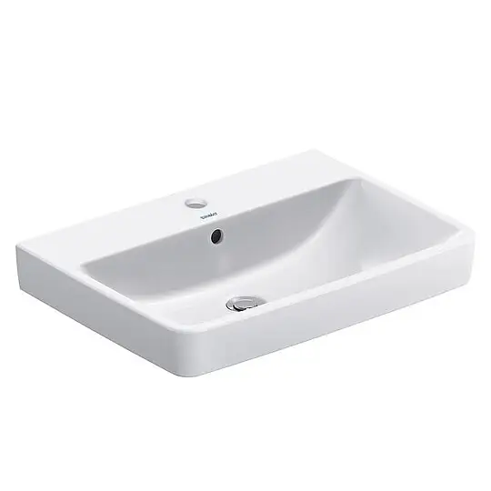 Waschtisch Duravit No. 1 650 x 175 x 460 mm, mit Überlauf, 1 Hahnloch, weiß - 2375650000 Billig