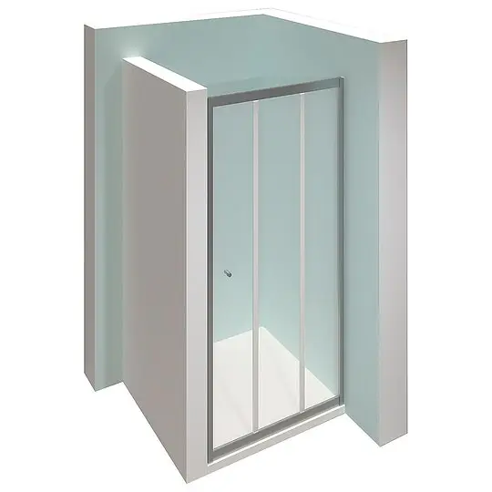 Finale Aktion Schiebetür Hüppe Alpha 2 3-teilig für Nische, 4 mm, 970-1020 mm - A20305087321