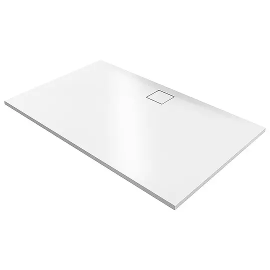 Bestpreis Duschwanne Hüppe EasyFlat 1800 x 52 x 1000 mm, Mineralguss, Ablauf lange Seite, weiß - EF0120055