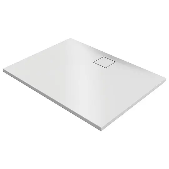 Neuheit Duschwanne Hüppe EasyFlat 1500 x 52 x 900 mm, Mineralguss, Ablauf lange Seite, weiß matt - EF0112083