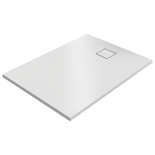 Must-Have Duschwanne Hüppe EasyFlat 1700 x 52 x 800 mm, Mineralguss, Ablauf kurze Seite, weiß matt - EF0226083