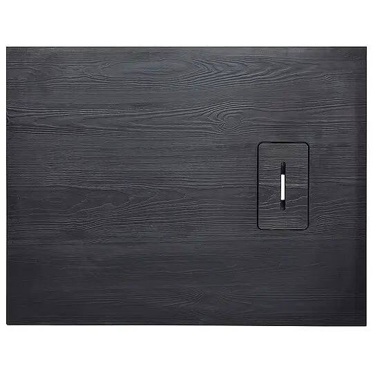 Angebot Duschwanne Lendou 1400 x 35 x 800 mm, Mineralguss, mit Holzstruktur, schwarz matt, Ablauf 90 mm - 93 210 64