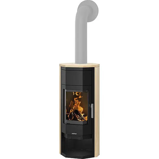 Kaminofen Justus Usedom 5 W+ 2.0, Sandstein / Stahl schwarz, 5,5 kW - 6539 42 Sonderangebot