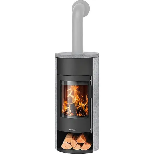 Neu Kaminofen Oranier Polar Neo Aqua, wasserführend, Speckstein / Stahl schwarz, 10 kW - 7616 52