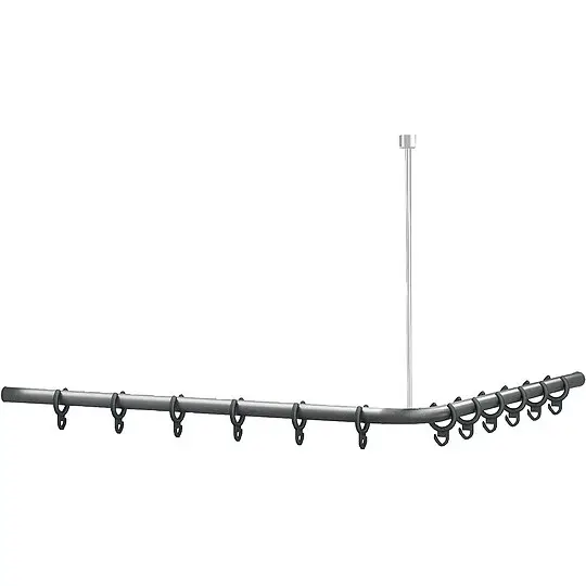 Kostenfreie Lieferung Duschvorhangstange Normbau Cavere, Anthrazit-Metallic, ohne Deckenabhängung, 1000 x 1000 mm - 7382100095