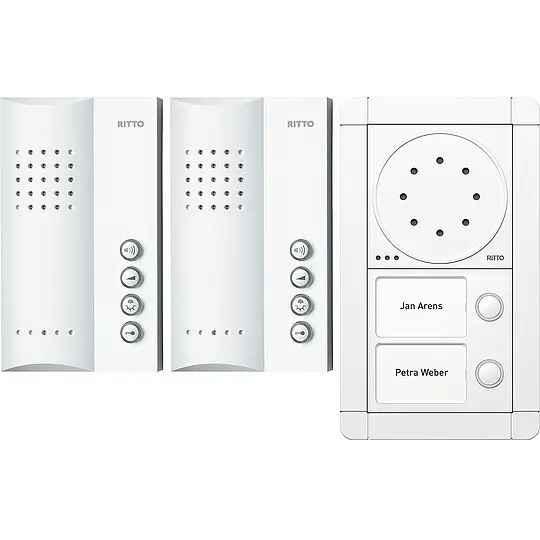 Türsprechanlage Ritto Portier Freisprechstelle für zwei Wohneinheiten - weiß/weiß Schnäppchen