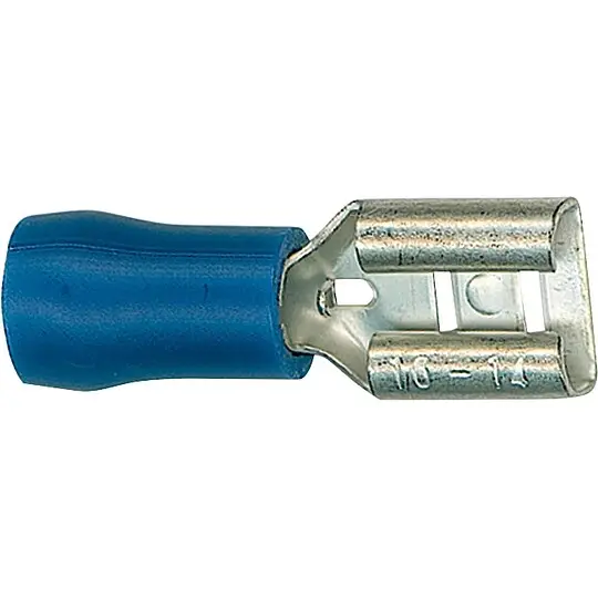 Flachsteckhülse halbisoliert 100 Stück, Farbe blau - 2,5 mm², 6,3 x 0,8 mm Günstig