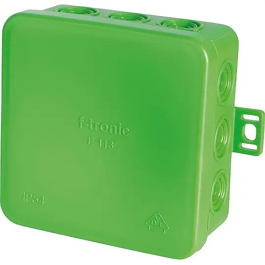 Highlight Aufputz-Abzweigkasten, IP54, grün - Maße 85 x 85 x 40 mm