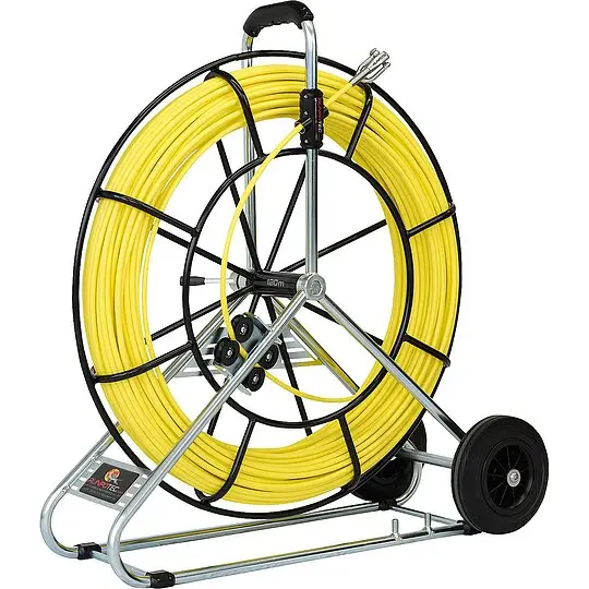 Direktkauf Kabeleinziehgerät RUNPOTEC Stahlhaspel Ø 730 mm, Band-Ø 9,0 mm - Glasfaserstab 120 m