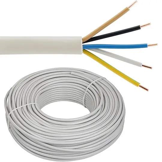 Installationsleitung NYM-J 5 x 4,0 mm² - Farbe grau - Rolle je 100 m Rabatt
