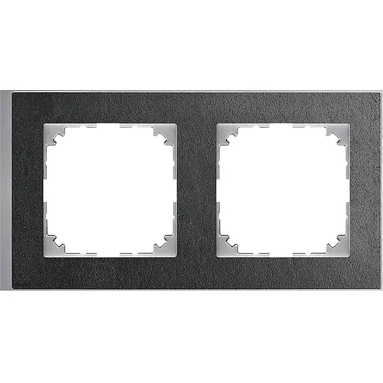 M-Pure, Decor Rahmen, 2-fach, Schiefer/aluminium Nur Heute