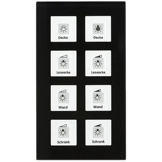 KNX RF+ Funk Glastaster Plus 8-fach mit Aktor, Schwarz Neu