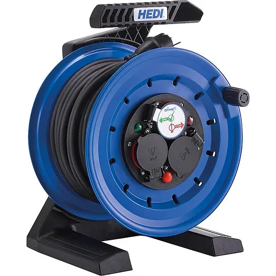 Abverkauf Vollkunststoff-Kabeltrommel Generation 7 Coworker - H05RR-F 3G1,5 - schwarz - 35 m Kabel
