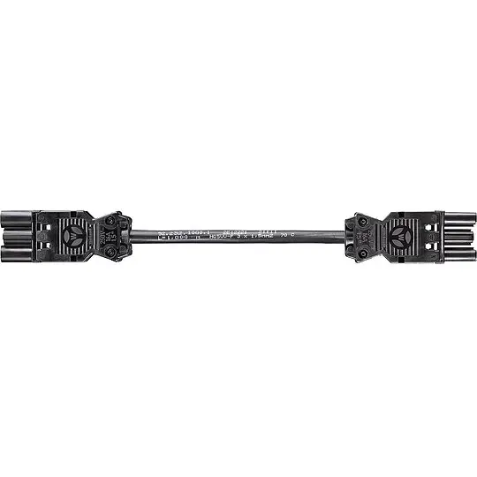 Verbindungsleit. Wieland GST18i3 5,0 m, schwarz, H05VV-F 3G1,5 mm² 3-polig, Buchse - Stecker Markenware