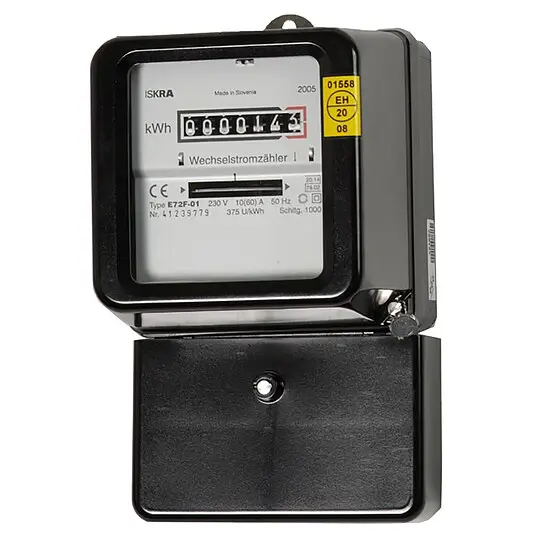 Gratis Versand KDK Wechselstromzähler für Direktanschluss, 230V, 50Hz, elektromechanisch 10(40)A, instandgesetzt, beglaubigt mit Eichprotokoll