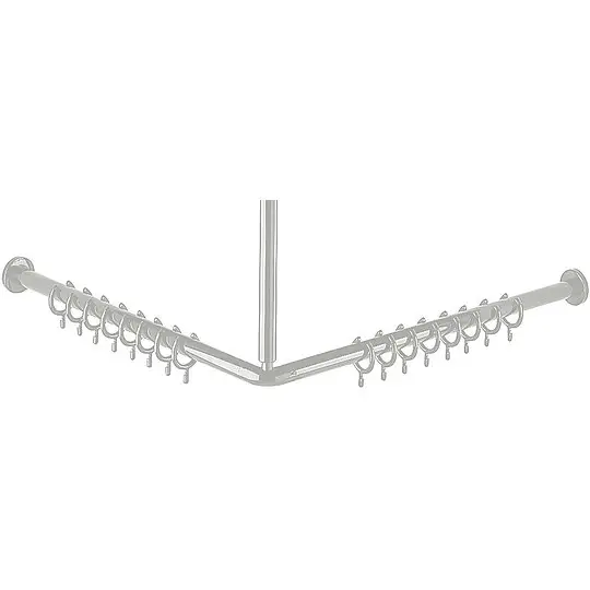 Abverkauf Duschvorhangstange Normbau Nylon, weiß, inkl. 20 Vorhangringen, 1.000 x 1.000 mm - 0781030019