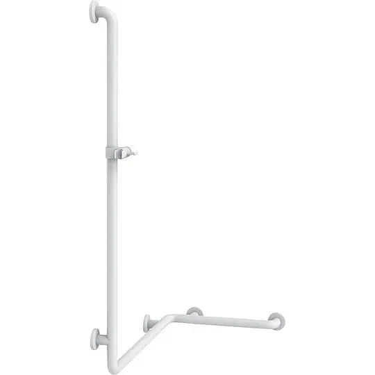 Beliebt Duschhandlauf Normbau mit Brausehalterstange, inkl Befestigung, weiß, 763 x 400 x 1158 mm - 0486210019