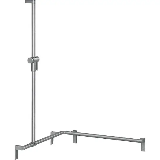 Duschhandlauf Normbau Serie Cavere aus Aluminium, mit Brausehalter + Befestigung, Anthrazit-Metallic, 1100 x 1100 x 1200 - 7486110095 Nur Heute