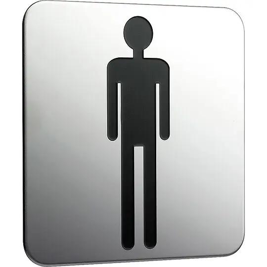 Türschild emco system 2 zum Aufkleben, Herren, chrom - 357600001 Top-Seller