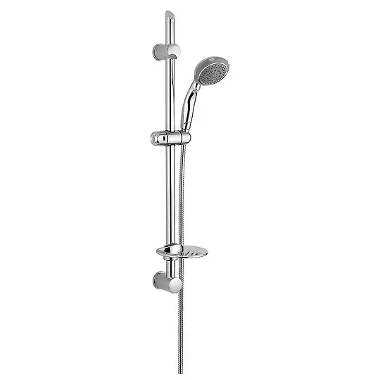 Brausethermostat-Set Ellu Brausestange 600 mm, Handbrause Ø 90 mm und Brauseschlauch, chrom - 93 975 39 Abverkauf