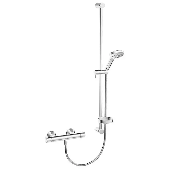 Brause-Set Hansa Hansaunita Brausestange 900 mm Handbrause Ø 100 mm + Thermostat, chrom - 48130131 Preiswert