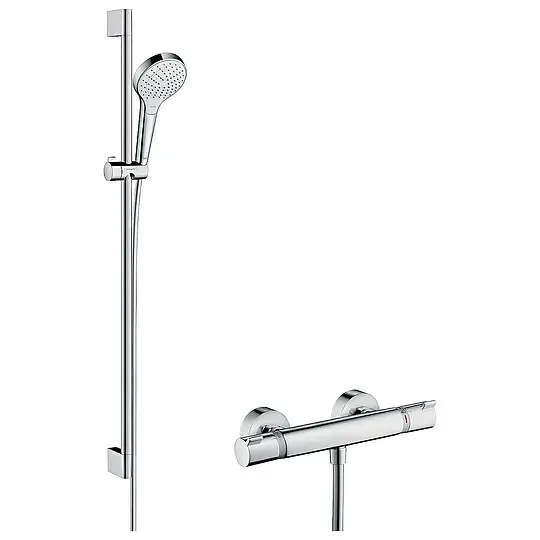 Begrenztes Angebot Brausethermostat-Set Hansgrohe Croma Select S Vario Brausestange 900 mm, Handbrause Ø 110 mm und Brauseschlauch, chrom - 27014400