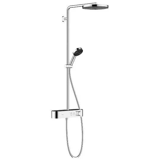Aktuell Brause-System Hansgrohe Pulsify 260 1jet Handbrause, Kopfbrause Ø 260 mm und Thermostat, chrom - 24220000