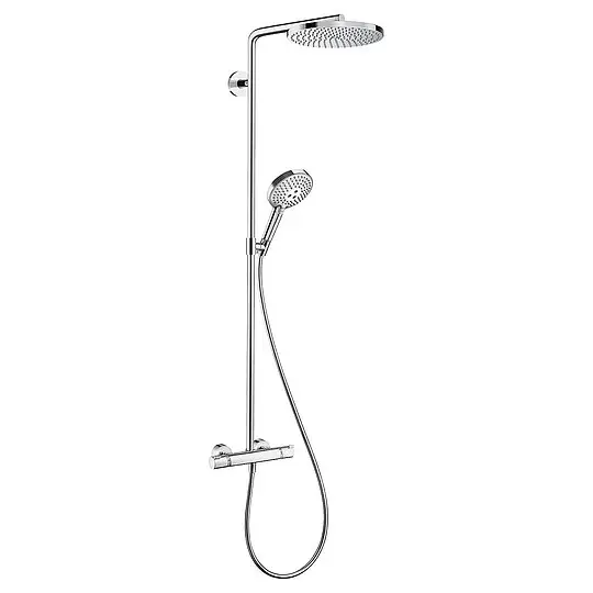 Begrenztes Angebot Brause-System Hansgrohe Raindance Select S 240 1jet PowderRain, Handbrause, Kopfbrause 240 mm und Thermostat, chrom - 27633000