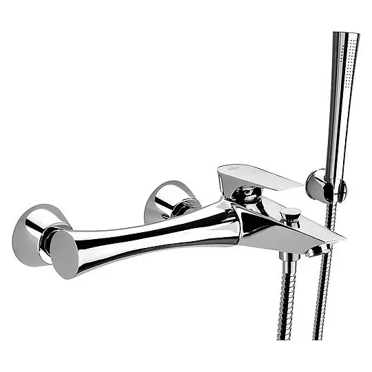 Highlight Aufputz-Wannenmischer-Set Diva mit Stabhandbrause, Ausladung 205 mm, chrom - 93 726 75
