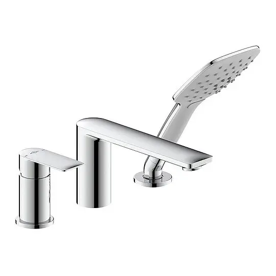 Nur Heute 3-Loch Wannenrandmischer Nomoro mit Handbrause, Ausladung 200 mm, chrom - 93 236 20