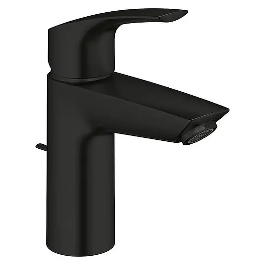 Waschtischmischer Grohe Eurosmart S-Size mit Ablaufgarnitur, Ausladung 109 mm, mit Zugstange, matte black - 332652433 Bestseller